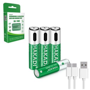 Batería Pila AA Recargable Usb 600mah Pack X4