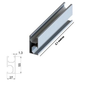 Riel De Aluminio Soporte Paneles Solares 2,5m