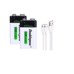 Batería Pila 9v Recargable Usb 600mah Pack X2
